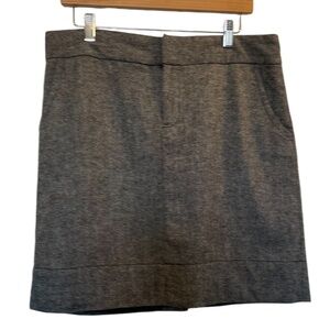 EDDIE BAUER Black/White Tweed Wool Blend Topstitched Lined Mini Skirt - Size 10